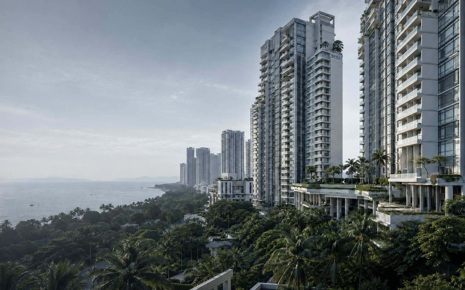 Modern coastal condominiums in Pattaya